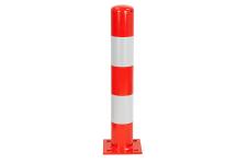 Afschermpaal rood/wit 114 x 750 mm.