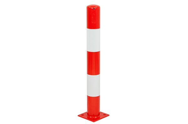 Afschermpaal rood/wit 114 x 1000 mm.