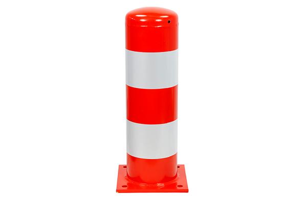 Afschermpaal rood/wit 220 x 750 mm.