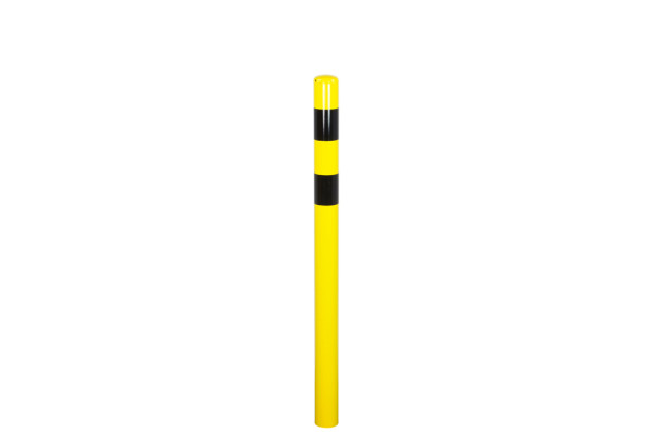 Afschermpaal aardebaan geel/zwart 114 x 1700 mm.