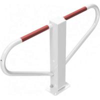 Parkeerbarrièremet rond cilinderslot, 500mm boven de grond wit/rood