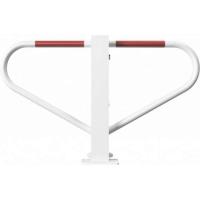 Parkeerbarrièremet rond cilinderslot, 500mm boven de grond wit/rood
