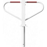 Parkeerbeugel met rond cilinderslot voor in beton, 500mm boven de grond wit/rood