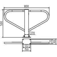 Parkeerbarrière met 8mm driehoeksslot rood/wit