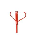 Parkeerbarrière met 8mm driehoeksslot voor in beton rood/wit