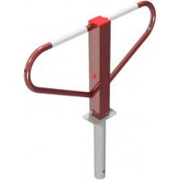 Parkeerbeugel met 8mm driehoeksslot voor in beton rood/wit