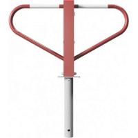 Parkeerbeugel met 8mm driehoeksslot voor in beton rood/wit