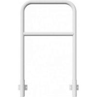 Veiligheidshek geel/zwart met dwarsbalk voor in beton 1200mm.