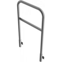 Veiligheidshek geel/zwart met dwarsbalk voor in beton 1200mm.