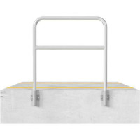 Stalen buis hoepel geel/zwart met dwarsbalk voor in beton 1200mm.