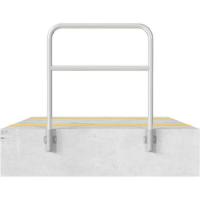 Veiligheidshek geel/zwart met dwarsbalk voor in beton 1200mm.