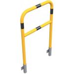 Veiligheidshek met dwarsbalk geel/zwart geschikt voor wandmontage 1200x700 mm.