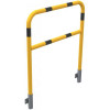 Stalen buis hoepel met dwarsbalk geel/zwart geschikt voor wandmontage 1200x1000 mm.