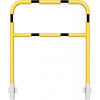 Veiligheidshek met dwarsbalk geel/zwart geschikt voor wandmontage 1200 x 1000 mm