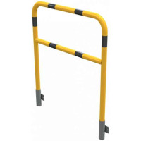 Stalen buis hoepel met dwarsbalk geel/zwart geschikt voor wandmontage 1200x1000 mm.