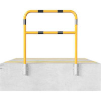 Stalen buis hoepel met dwarsbalk geel/zwart geschikt voor wandmontage 1200x1000 mm.