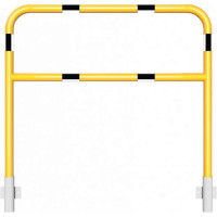 Stalen buis hoepel met dwarsbalk geel/zwart geschikt voor wandmontage 1200x1200 mm. 