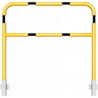 Veiligheidshek met dwarsbalk geel/zwart geschikt voor wandmontage 1200x1200 mm.
