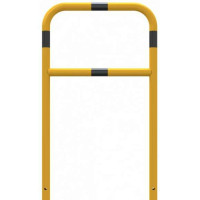 Stalen buis hoepel geel/zwart met dwarsbalk voor in beton 1400x1000 mm.