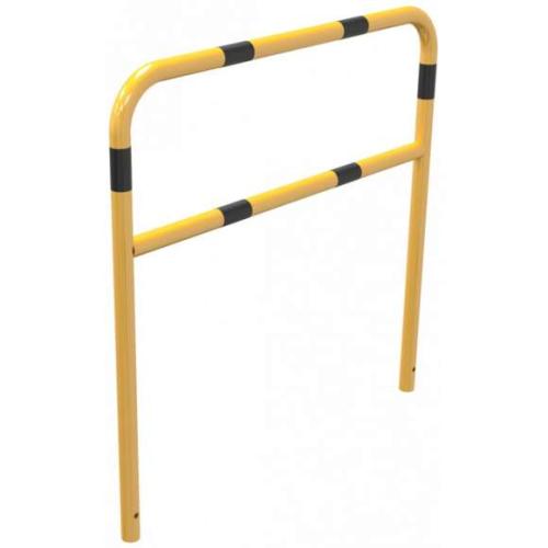 Veiligheidshek geel/zwart met dwarsbalk 48 mm. voor in beton 1400x1500 mm.