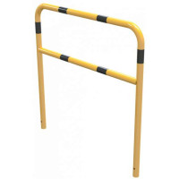 Stalen buis hoepel geel/zwart met dwarsbalk 48 mm. voor in beton 1400x1500 mm.