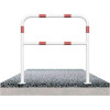 Stalen buis hoepel geel/zwart met dwarsbalk 48 mm. voor in beton 1000x1000 mm.
