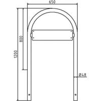 Parkeerbord ronde beugel 1200 mm.