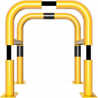 Paalbeschermer geel/zwart 650x600 mm.