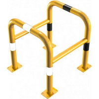 Paalbeschermer geel/zwart 650x600 mm.