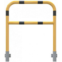 Stalen buis hoepel met dwarsbalk geel/zwart geschikt voor wandmontage 1200x1000 mm. 