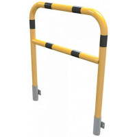 Stalen buis hoepel met dwarsbalk geel/zwart geschikt voor wandmontage 1200x1000 mm. 