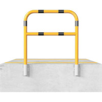 Stalen buis hoepel met dwarsbalk geel/zwart geschikt voor wandmontage 1200x1000 mm. 