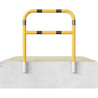 Veiligheidshek met dwarsbalk geel/zwart geschikt voor wandmontage 1200x1000 mm.