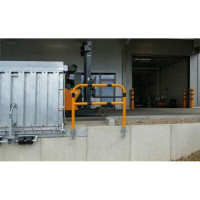 Stalen buis hoepel met dwarsbalk geel/zwart geschikt voor wandmontage 1200x1000 mm. 