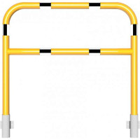 Stalen buis hoepel met dwarsbalk 60 mm. geel/zwart geschikt voor wandmontage 1200x1200 mm. 