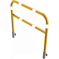 Stalen buis hoepel met dwarsbalk 60 mm. geel/zwart geschikt voor wandmontage 1200x1200 mm. 
