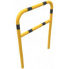 Stalen buis hoepel geel/zwart met dwarsbalk voor in beton 1400x1000 mm.