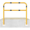 Stalen buis hoepel geel/zwart met dwarsbalk 60 mm. voor in beton 1400x1500 mm.