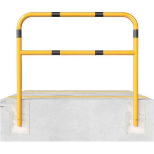 Veiligheidshek geel/zwart met dwarsbalk 60 mm. voor in beton 1400x1500 mm.