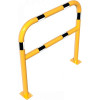 Stalen buis hoepel geel/zwart met dwarsbalk 60 mm. voor in beton 1000x1000 mm.