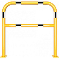 Stalen buis hoepel geel/zwart met dwarsbalk 60 mm. voor in beton 1000x1000 mm.