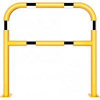 Veiligheidshek geel/zwart met dwarsbalk 60 mm. voor in beton 1000x1000 mm.