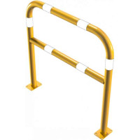 Stalen buis hoepel geel/zwart met dwarsbalk 60 mm. voor in beton 1000x1000 mm.