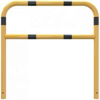 Veiligheidshek geel/zwart met dwarsbalk voor in beton 1000x1500 mm.