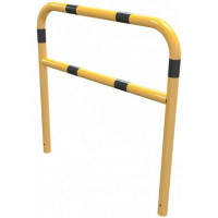Stalen buis hoepel geel/zwart met dwarsbalk voor in beton 1000x1500 mm.