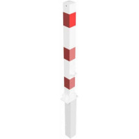 Neerklap- én uitneembare afzetpaal rood wit met driekantsluiting 900 mm.