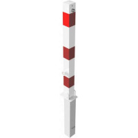 Neerklap- én uitneembare afzetpaal rood wit met driekantsluiting 900 mm.