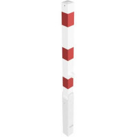 Neerklapbare afzetpaal rood/wit met hef-kantelmechanisme en driehoeksluiting beton incl. grondkoker