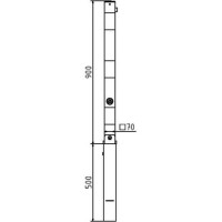 Neerklapbare afzetpaal rood/wit met hef-kantelmechanisme en driehoeksluiting beton incl. grondkoker