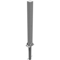 Neerklapbare afzetpaal wit rood voor bevestiging in beton met hangslot 900 mm.